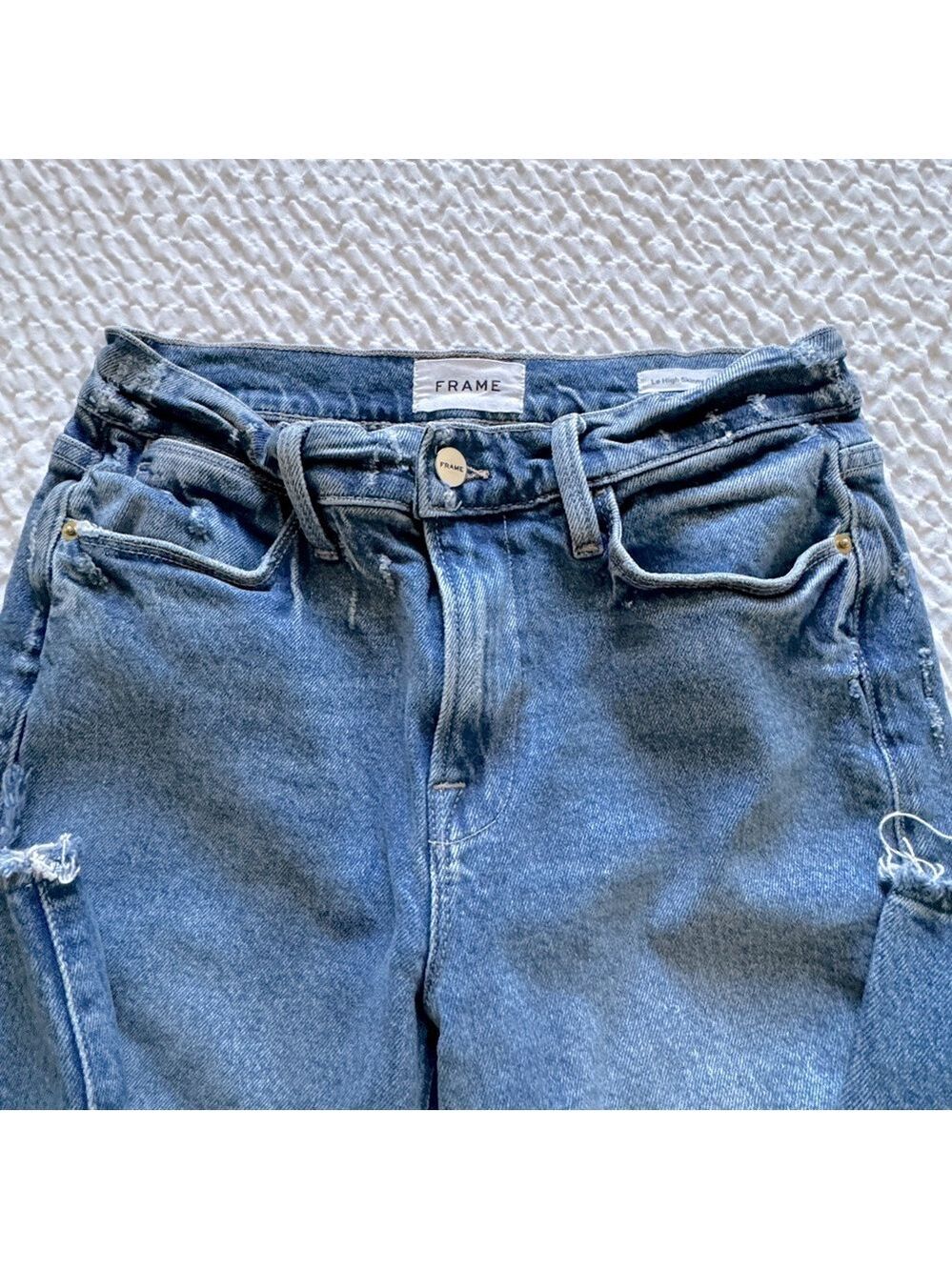 FRAME Le High Skinny Crop Jeans, Clarin, Rips Size 27 - Picture 9 of 16